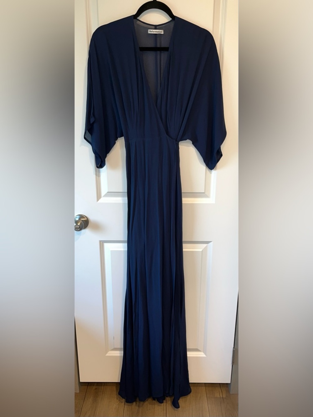 Reformation Winslow Navy Blue Maxi Wrap Dress Women’s Size M Wedding Formal